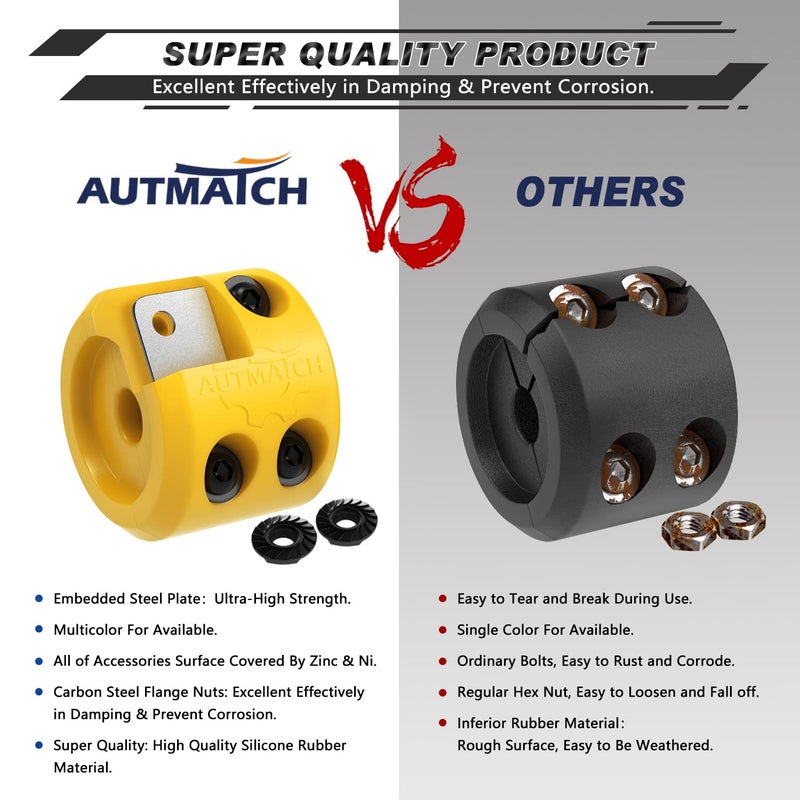 AUTMATCH Winch Cable Hook Stopper (2 Pack)  Silicone Rubber Winch Stopper for Wire & Synthetic Rope  Winch Line ATV UTV  Shock Absorbent  Prevent Pulling Bounce and Abrasion  Yellow - Image 5